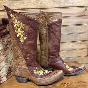 Old Gringo Women’s Western Boots Lila L-1052-3 Size 7B Two Tone Embroidery Bling